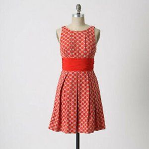 NEW ANTHROPOLOGIE RED EMBROIDERED ABLAZE DRESS FROM FROCK BY TRACY REESE SZ 0